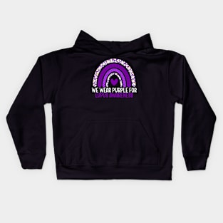 Lupus Awareness We Wear Purple for Lupus Rainbow Kids Hoodie